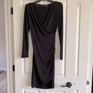 Black Tape faux wrap knit dress